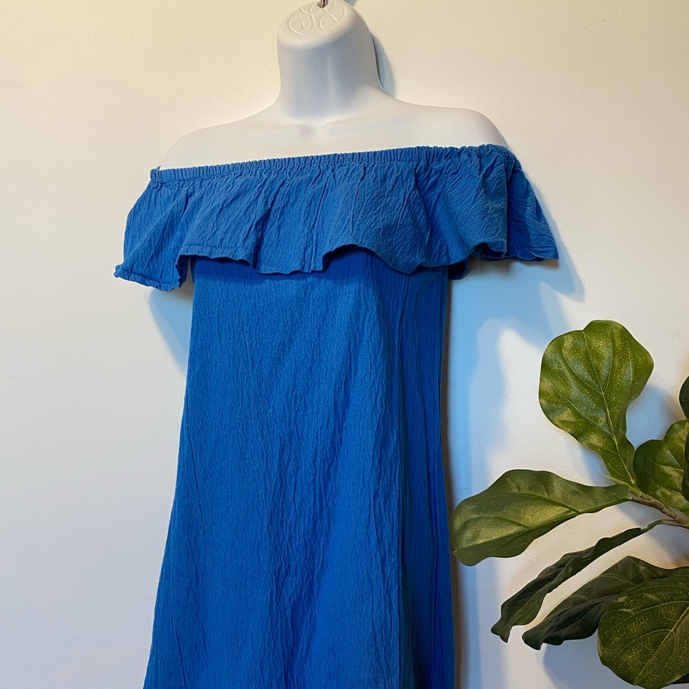 Cold Shoulder Blue Dress